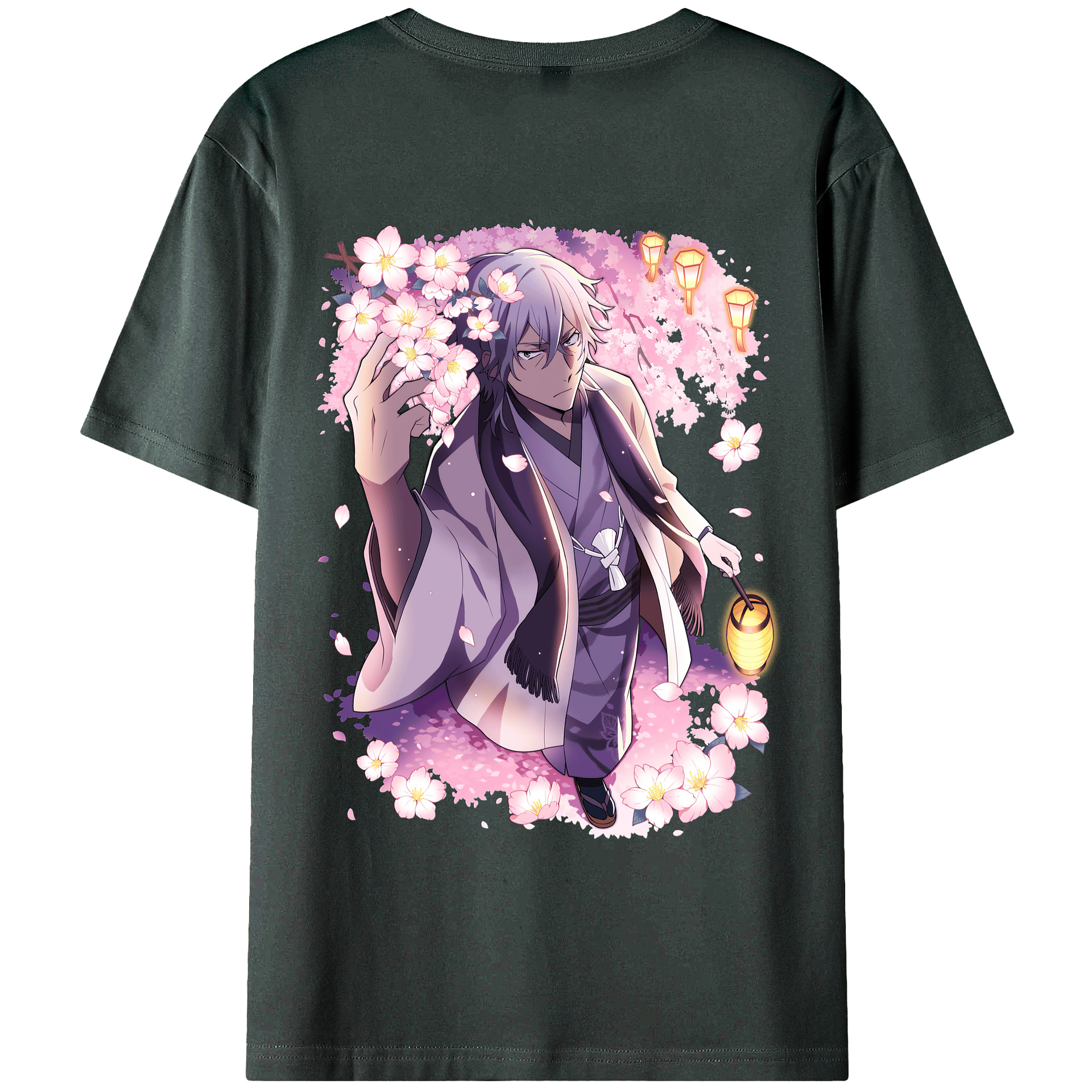 （画像用） 文豪ストレイドッグス Bungo Stray Dogs 綿100％ メンズ半袖Tシャツ（バックプリント） 通気性